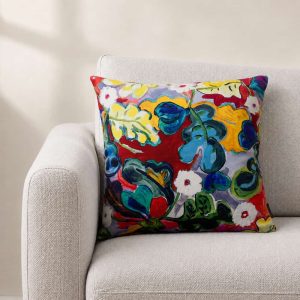 Alternative view of Coussin carré en velours coloré Alice de chez Lalie Design- 45 x 45 cm - Déhoussable